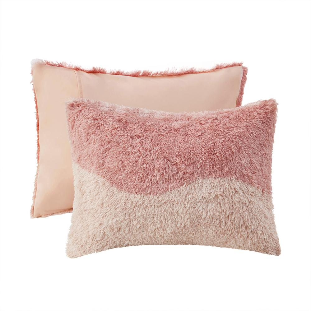 Cassie Ombre Shaggy Faux Fur Comforter Set - Full/Queen