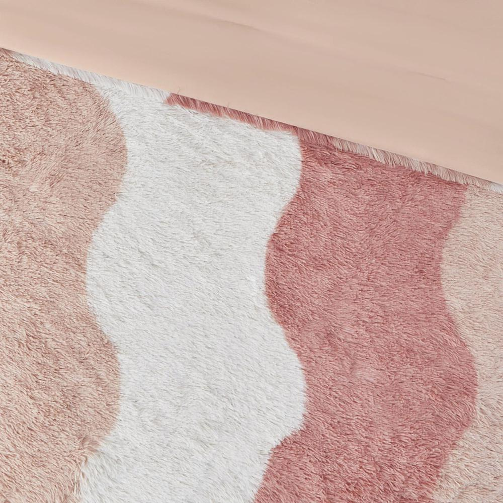 Cassie Ombre Shaggy Faux Fur Comforter Set - Twin/Twin XL