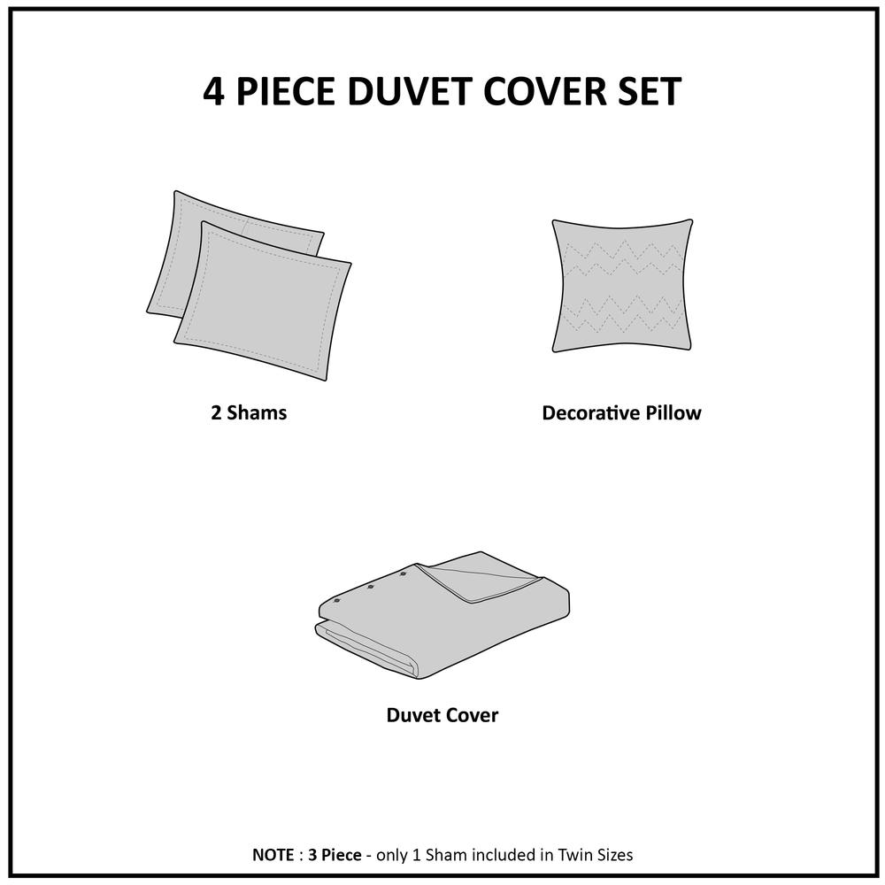Cassiopeia Watercolor Tie Dye Printed Duvet Cover Set with Throw Pillow - King/Cal King